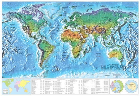 מפת תבליט של העולם