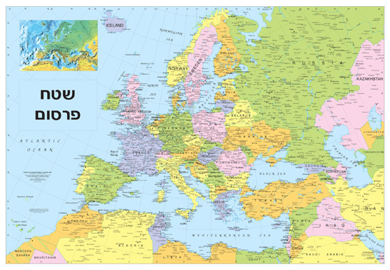 מפת אירופה ואגן הים התיכון
